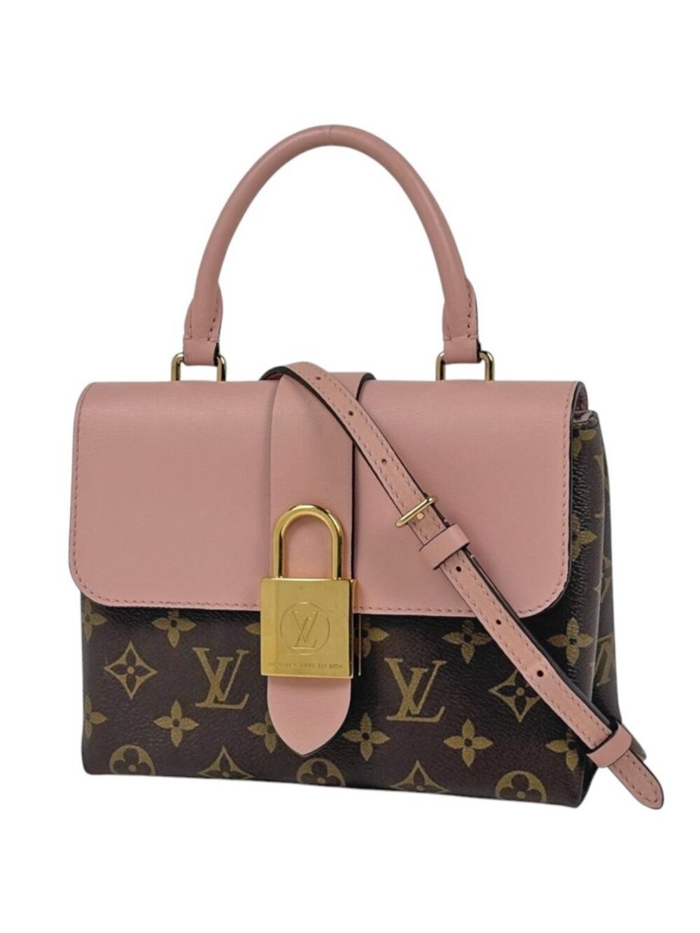 Louis Vuitton Locky BB Handbag 2-Way Monogram Brown Rose Poudre